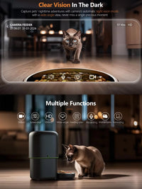 Automatic Cat Feeder Camera Pet Smart Cat Food Kibble Dispenser Remote Control Wifi Button Auto Feeder for Cats Dog Accessories